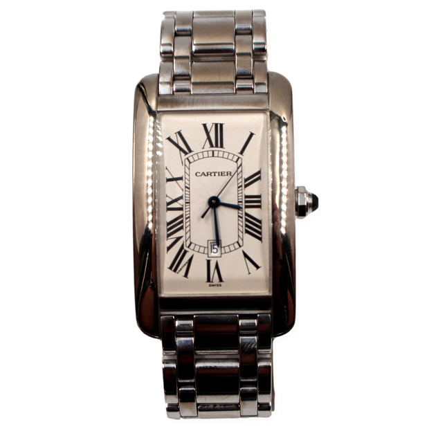 Pre-Owned Cartier Tank Americaine Large 2010 18K With Date 26X45mm Pre-Owned