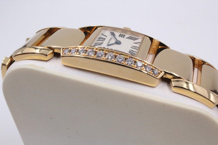Pre-Owned Cartier Tankissamee 2005 Factory Diamonds 20x29mm Pre-Owned