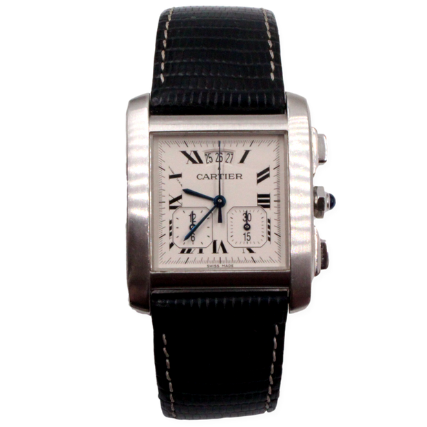 Pre-Owned Cartier Tank Francaise XXL Chronoreflex 2002 Stainless Steel 30x36mm Pre-Owned