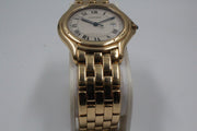 Pre-Owned Cartier Cougar Large 1990s On Figaro Bracelet In 18K 32mm Pre-Owned