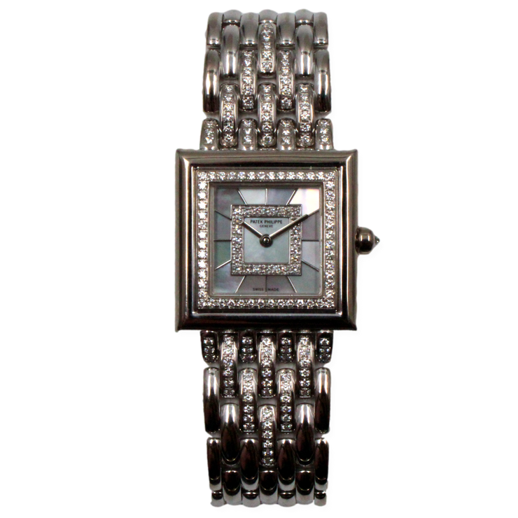 Pre-Owned Patek Philippe Gondolo 2004 Mother Of Pearl Dial 25x25mm Pre-Owned