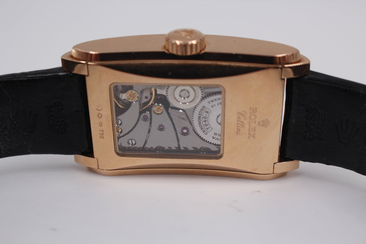Rolex Cellini Prince 2006 18K Rose Gold, Rare 28x47mm Pre-Owned