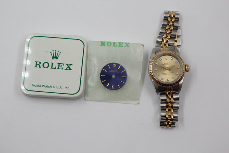 Rolex Ladies Oyster Perpetual 1986 Additional Blue Dial 26mm Pre-Owned