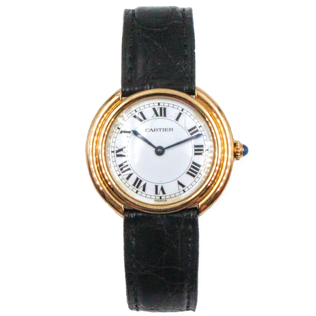 Cartier Vendome Godron Paris 1970s Bubble Back, Paris Dial 33MM Pre-Owned