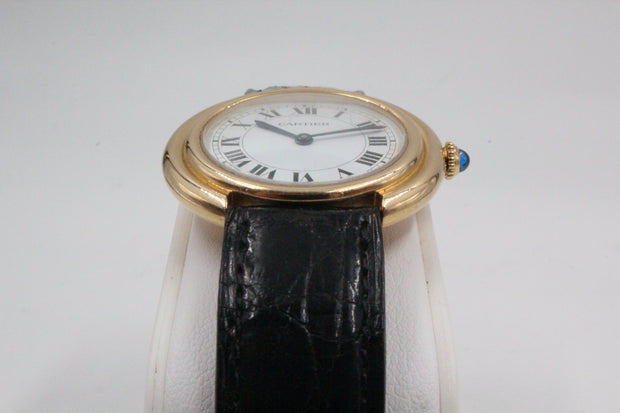 Cartier Vendome Godron Paris 1970s Bubble Back, Paris Dial 33MM Pre-Owned