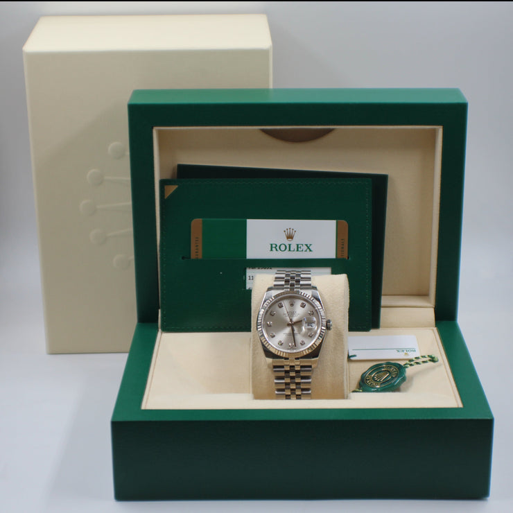 Rolex DateJust 2018 Factory Diamond Dial 36mm Pre-Owned