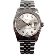 Rolex DateJust 2018 Factory Diamond Dial 36mm Pre-Owned