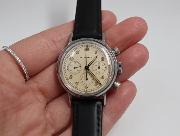 Movado M95 1940s Wind-Up Chronograph 32mm Pre-Owned