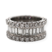 19KW 6.05CTW Eternity Ring With Baguette and Round Diamonds