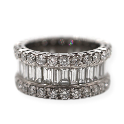 19KW 6.05CTW Eternity Ring With Baguette and Round Diamonds