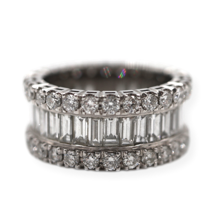 19KW 6.05CTW Eternity Ring With Baguette and Round Diamonds