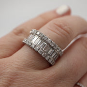 19KW 6.05CTW Eternity Ring With Baguette and Round Diamonds