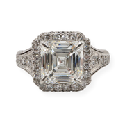 Plat LAB 3.20CTG VS1 IGI Square Emerald Cut Handmade by Mark Areias Jewelers