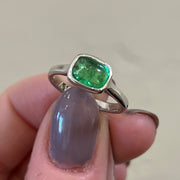 Green Tsavorite Bezel Solitaire Ring