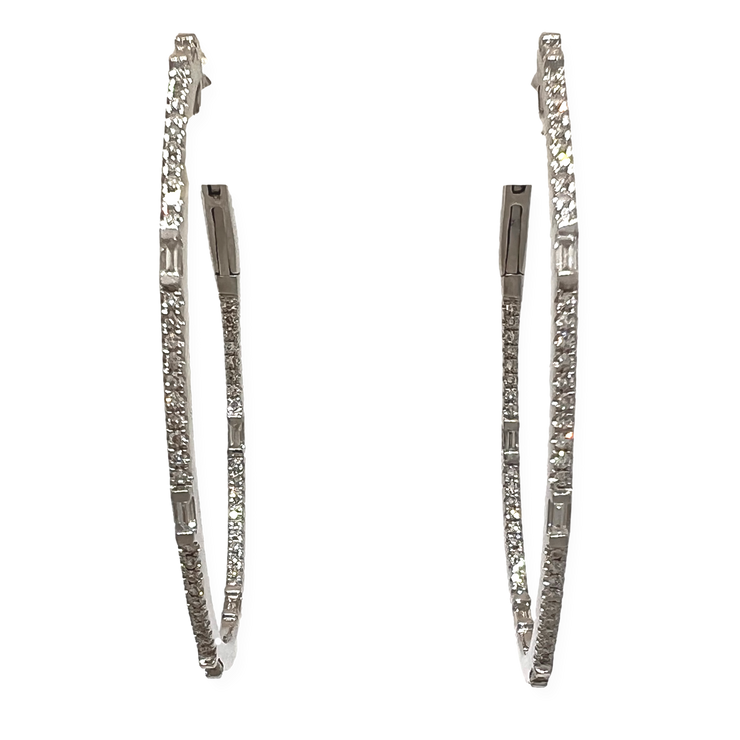 Diamond Hoop Earrings .44CTW 14KW