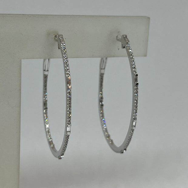 Diamond Hoop Earrings .44CTW 14KW