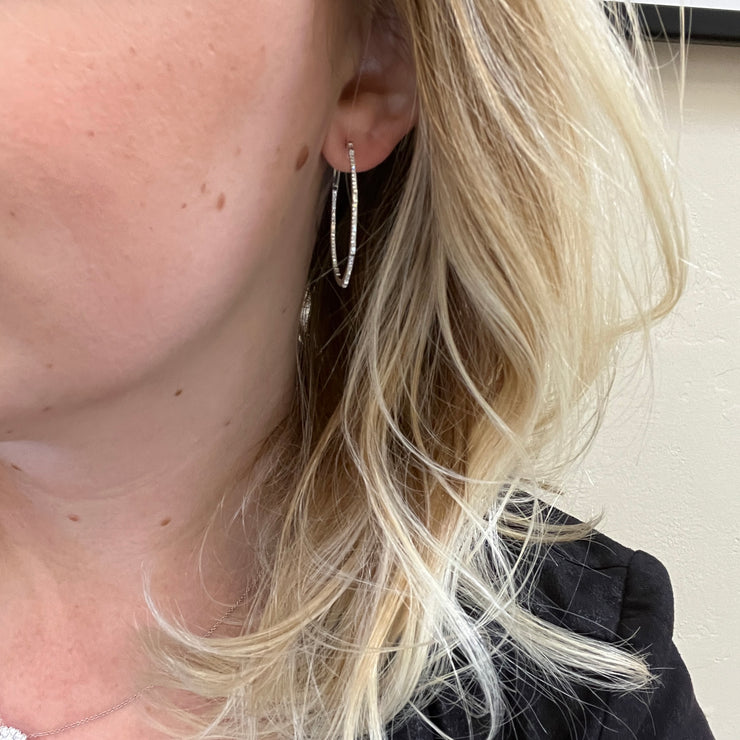 Diamond Hoop Earrings .44CTW 14KW