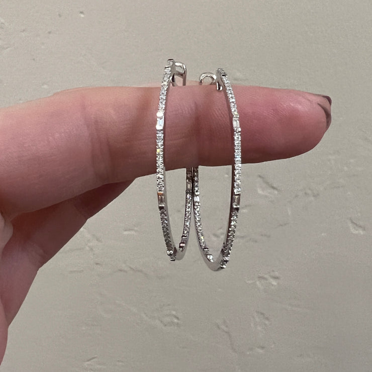 Diamond Hoop Earrings .44CTW 14KW