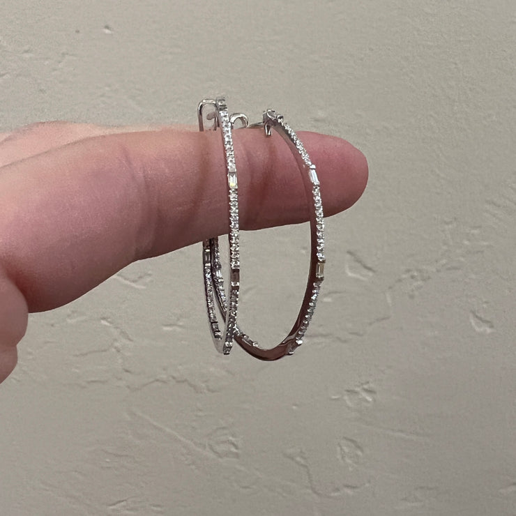 Diamond Hoop Earrings .44CTW 14KW