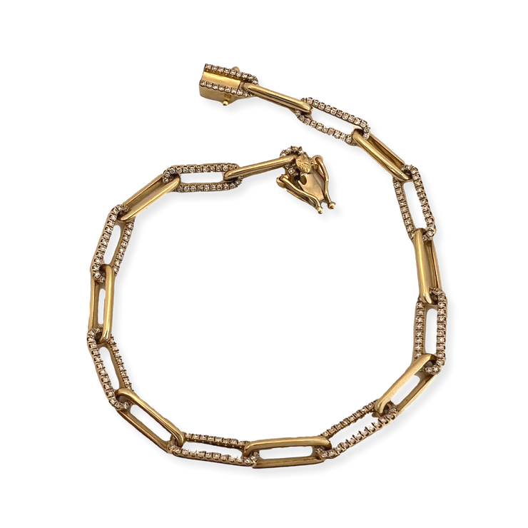 Diamond Paperclip Bracelet