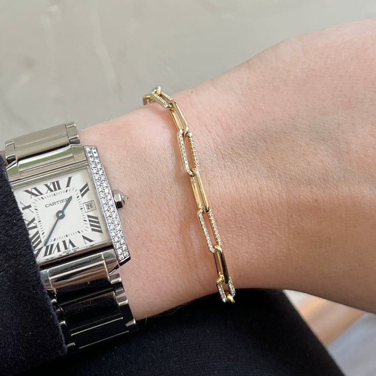 Diamond Paperclip Bracelet