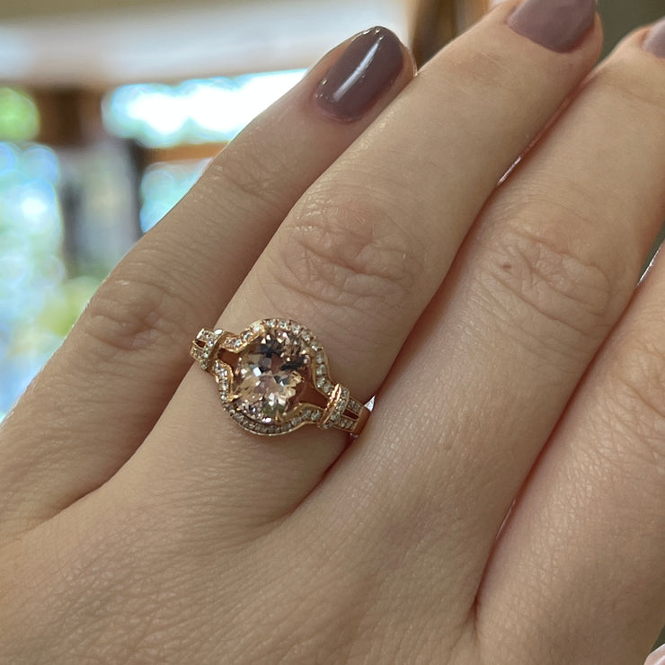 Morganite & Diamond Ring