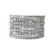 Lady's 14 Karat White Gold 7 Row Diamond Fashion Ring  1.98CTW