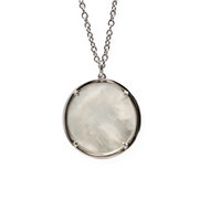 Women's Star Diamond .32cts And Mother Of Pearl 2.88ct Necklaces 14KWG