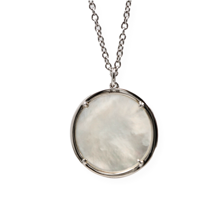 Women's Star Diamond .32cts And Mother Of Pearl 2.88ct Necklaces 14KWG