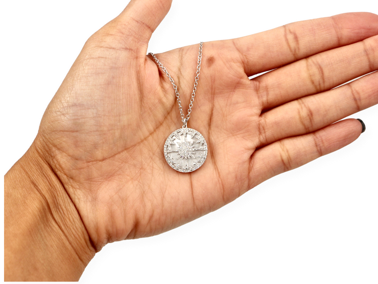 Women's Star Diamond .32cts And Mother Of Pearl 2.88ct Necklaces 14KWG