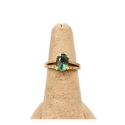 Oval Alexandrite & Pave Diamond Split Shank Ring 1.90CT, .38DTW 18KY