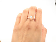 Cabochon Ethiopian Opal Women's Ring Set On 14 Karat  Rose Gold
