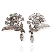 Clip On Earrings Single Cut, RBC & Marquise Diamonds 14K