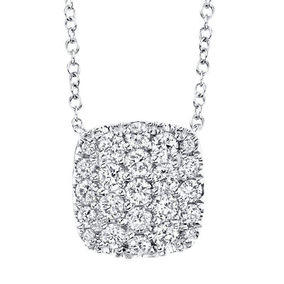 Mark Areias Jewelers Jewellery & Watches 0.53CT 14K WHITE GOLD CUSHION DIAMOND PAVE NECKLACE