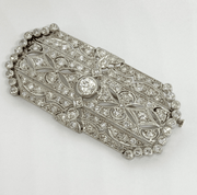 Mark Areias Jewelers Jewellery & Watches Antique Edwardian Filigree Platinum Diamond Brooch 3.70 Carat