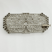 Mark Areias Jewelers Jewellery & Watches Antique Edwardian Filigree Platinum Diamond Brooch 3.70 Carat