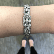 Mark Areias Jewelers Jewellery & Watches Art Deco 1920s 5 Carat Diamond and Emerald Platinum Bracelet