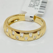 Mark Areias Jewelers Jewellery & Watches Baguette Flush Set Diamond Band Ring 14K Yellow Gold .28CTW