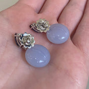 Mark Areias Jewelers Jewellery & Watches "Bonbon" Earrings with Natural Blue Chalcedony and Iolite, 18K White Gold