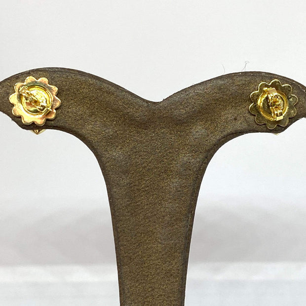 Mark Areias Jewelers Jewellery & Watches Cushion Blue Topaz Bezel Post Earrings 18K Yellow Gold 3.50 CTW