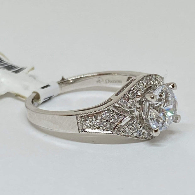 Mark Areias Jewelers Jewellery & Watches DiaDori Round Diamond Pave "Antique Style" Engagement Semi Mounting 18KW .28CTW