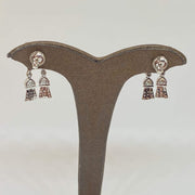 Mark Areias Jewelers Jewellery & Watches Diamond Pave Bow Tassel Dangle Drop Post Earrings 18K White Gold .33CTW