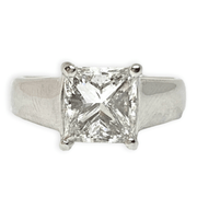 Mark Areias Jewelers Jewellery & Watches Diamond Princess Cut Cathedral Solitaire Engagement Wedding Ring 2CT Platinum