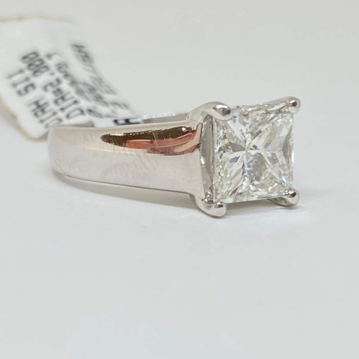 Mark Areias Jewelers Jewellery & Watches Diamond Princess Cut Cathedral Solitaire Engagement Wedding Ring 2CT Platinum