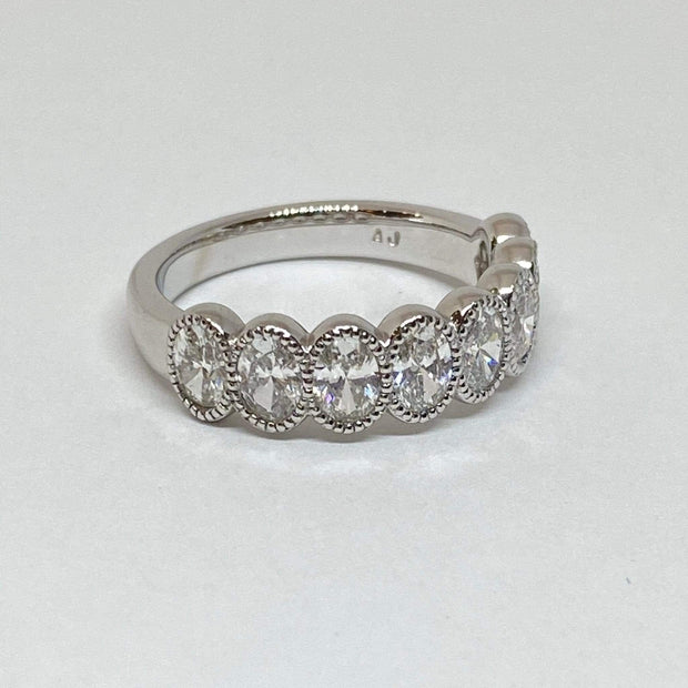 Mark Areias Jewelers Jewellery & Watches Eight Fancy Oval Diamond Milgrain Bezel Set Band 1.50CTW 14KW