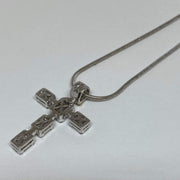 Mark Areias Jewelers Jewellery & Watches Emerald Cut Illusion Diamond Cross Pendant 14K White Gold .55 CTW