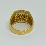 Mark Areias Jewelers Jewellery & Watches Estate Men's Wide Channel Set Diamond Square Ring Band 1.28ctw 18K Yellow Gold