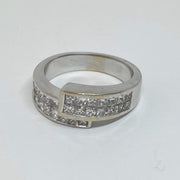 Mark Areias Jewelers Jewellery & Watches Estate Princess Cut Diamond Invisible Set Bypass Ring 18K White Gold 1.25CTW
