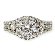 Mark Areias Jewelers Jewellery & Watches Fana Round Diamond Pave Engagement Semi Mounting Ring 14KW 1.41CTW