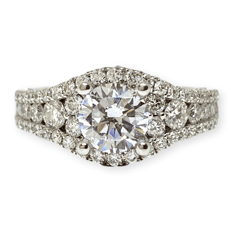 Mark Areias Jewelers Jewellery & Watches Fana Round Diamond Pave Engagement Semi Mounting Ring 14KW 1.41CTW